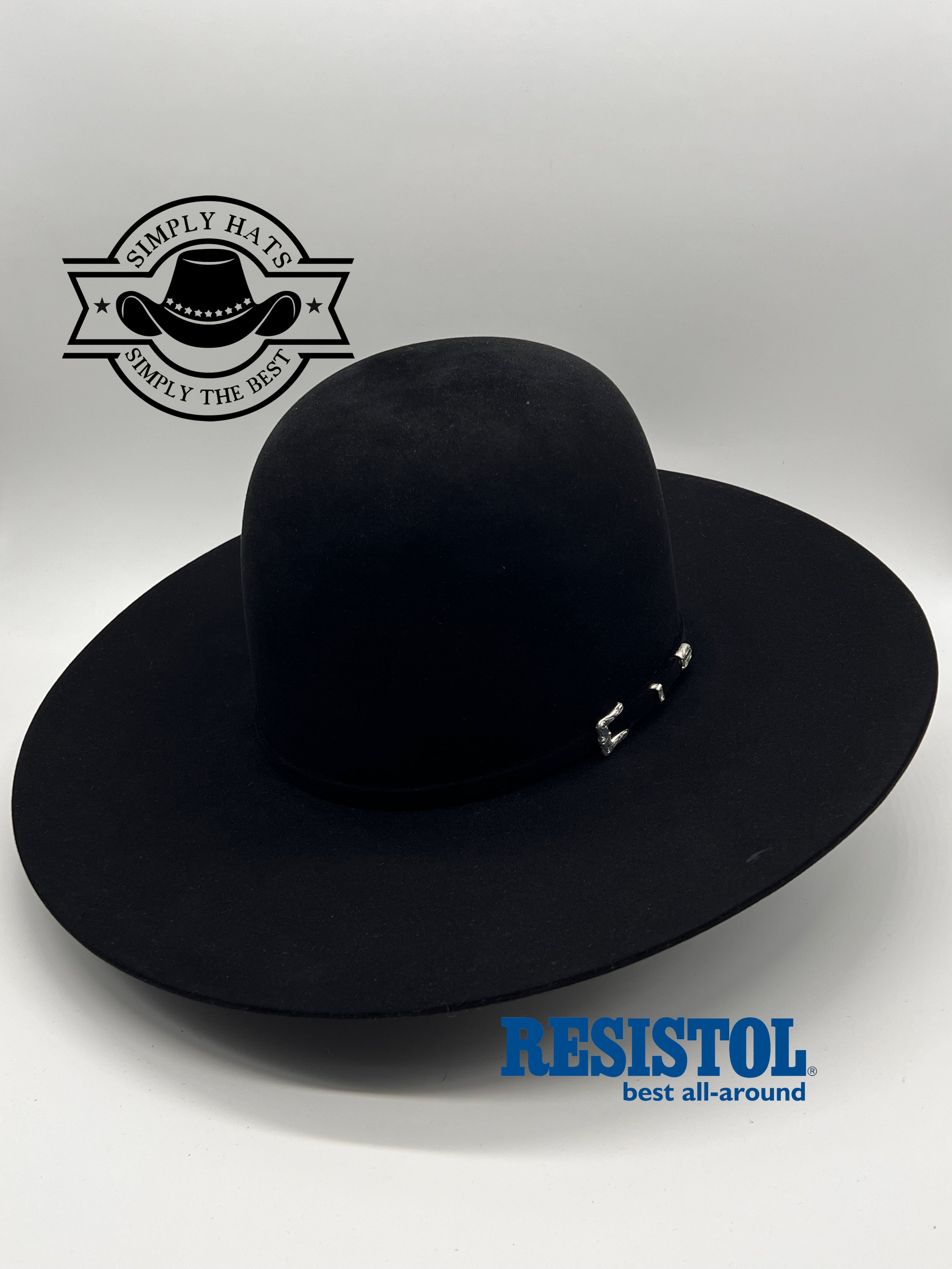 20x Black Gold Resistol Open Crown Black Simply Hats